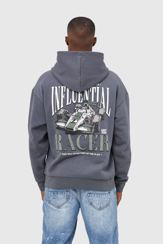 INFLUENTIAL RACER  HOOD - CHARCOAL